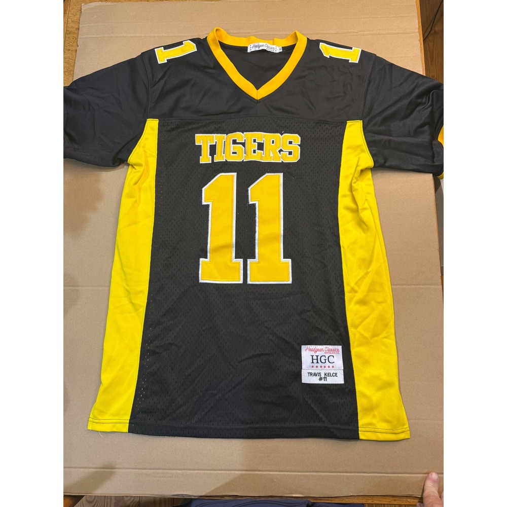 Headgear Classics Jersey Mens XL Black Yellow Travis Kelce Tigers #11 Stitched